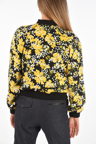 Floral Bomber with Sequined Embroidery
