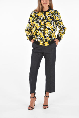 Floral Bomber with Sequined Embroidery