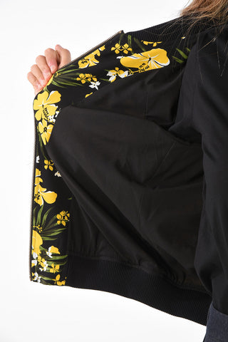 Floral Bomber with Sequined Embroidery