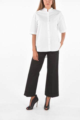 Asymmetrical Mandarin Collar Shirt