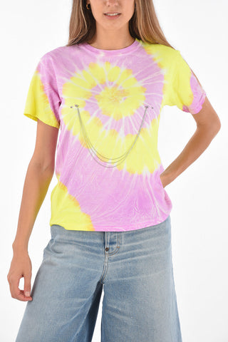 CHARLIE ENGMAN Tie Dye Jewel Applied T-Shirt