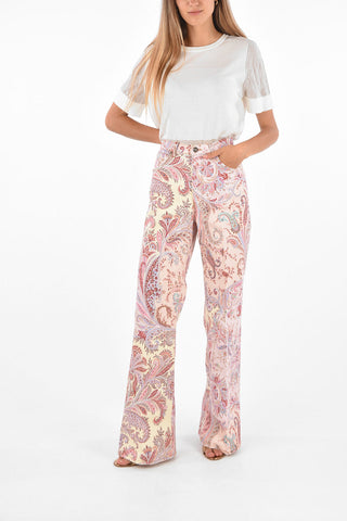 Paisley Printed Bootcut Jeans