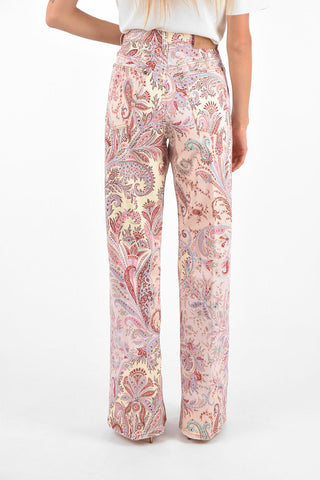 Paisley Printed Bootcut Jeans