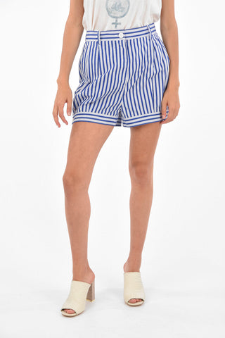 Striped Double Pleated Shorts
