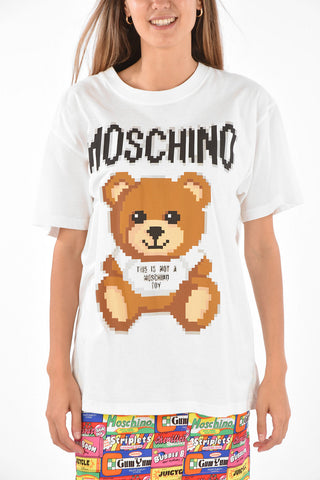 COUTURE! T-Shirt TEDDY BEAR Stampata in Pixel