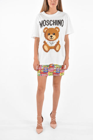 COUTURE! T-Shirt TEDDY BEAR Stampata in Pixel