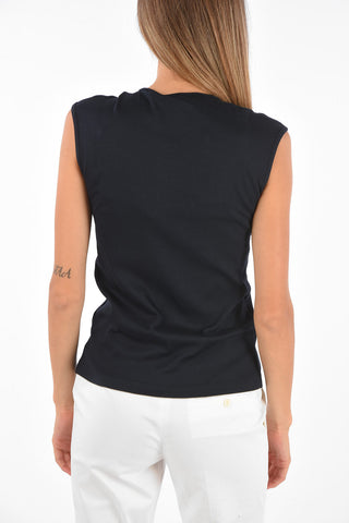 Sleeveless Top with Sequined Details