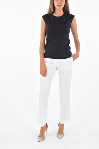 Sleeveless Top with Sequined Details