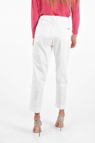 Cuffed Hem High Waist Pants
