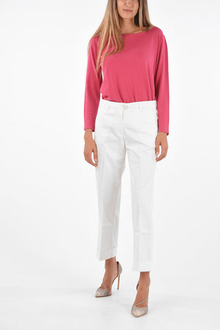 Cuffed Hem High Waist Pants