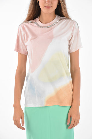 CHARLIE ENGMAN Tie Dye Jewel Trimming T-Shirt