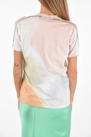 CHARLIE ENGMAN Tie Dye Jewel Trimming T-Shirt