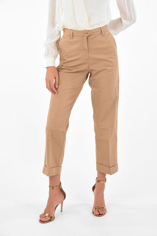 Cuffed Hem High Waist Pants