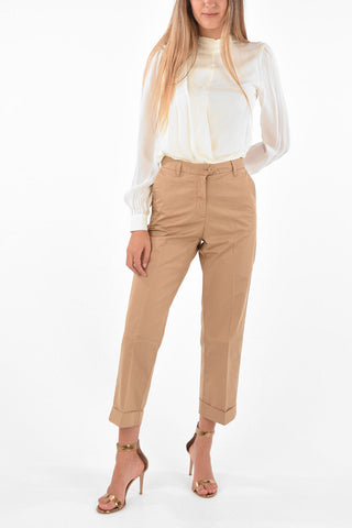Cuffed Hem High Waist Pants
