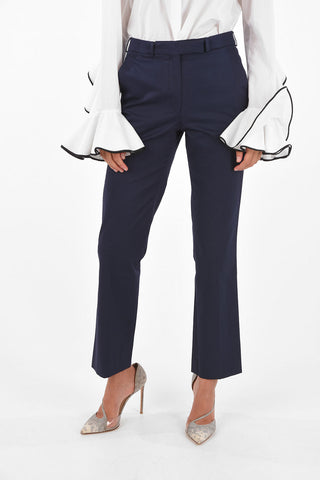 Stretch Cotton Cuffed Hem Pants