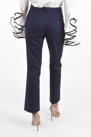 Stretch Cotton Cuffed Hem Pants