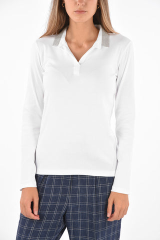Long Sleeve Jewel Collar T-Shirt