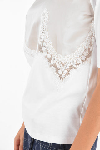 Net Embroidered Jewel Crew-Neck Top