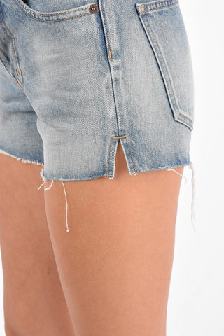 Denim Stone Washed Hot Pants