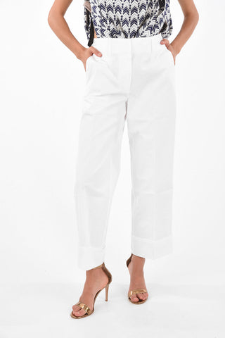 Cotton Cuffed Hem Pants