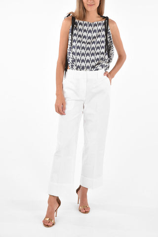 Cotton Cuffed Hem Pants