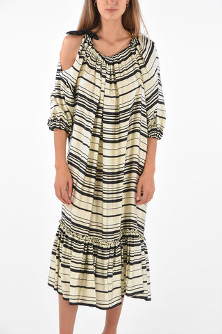 Striped DURALAS Peplo Hem Dress