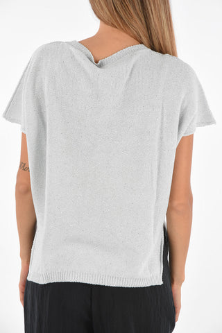 Knitted T-Shirt with Sequined Details