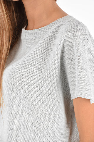 Knitted T-Shirt with Sequined Details