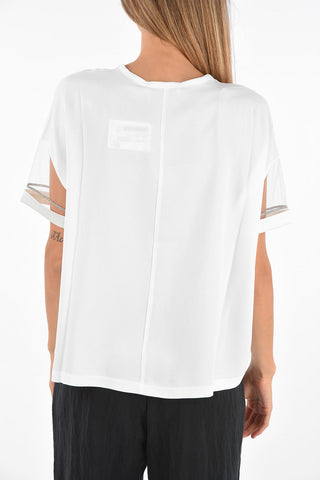 Blusa Box Fit con Maniche Gioiello