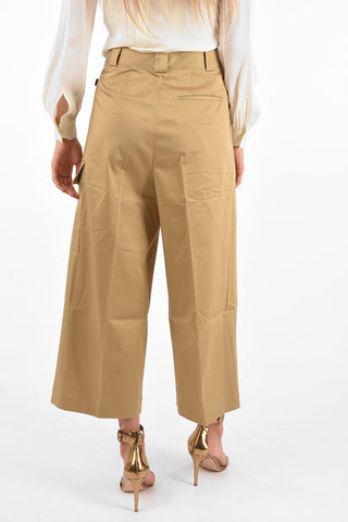 Double Pleated Utility Wide-Leg Pants