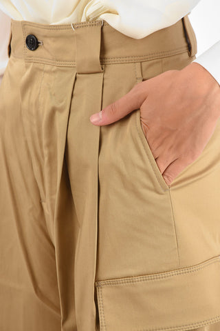 Double Pleated Utility Wide-Leg Pants