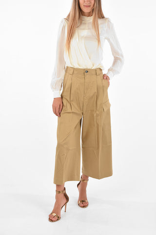 Double Pleated Utility Wide-Leg Pants