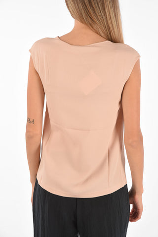 Top Smanicato con Applicazioni in Pailettes