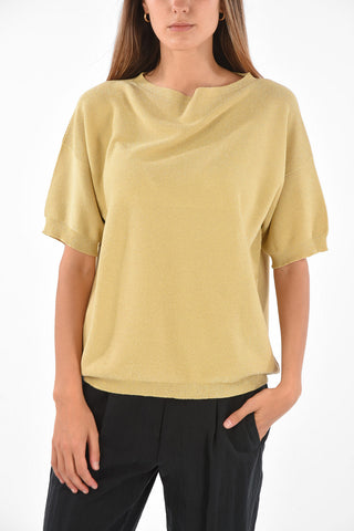 T-Shirt in Maglia con Dettagli in Lurex