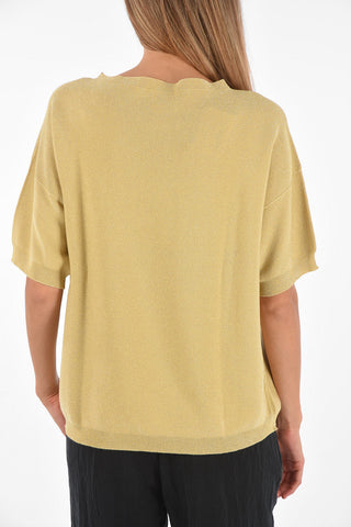 T-Shirt in Maglia con Dettagli in Lurex