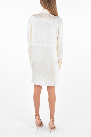 Drawstring Jaquard OFF-WHITE PATTERN Shirtdress