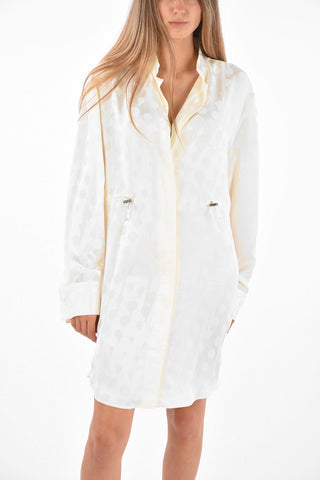 Drawstring Jaquard OFF-WHITE PATTERN Shirtdress