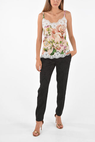 Paisley Jacquard High Waist Pants