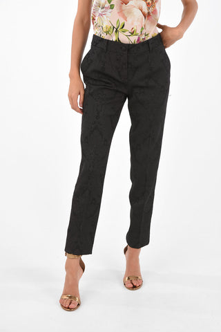 Paisley Jacquard High Waist Pants
