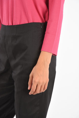 Shantung Silk GIAPPO High Waist Pants