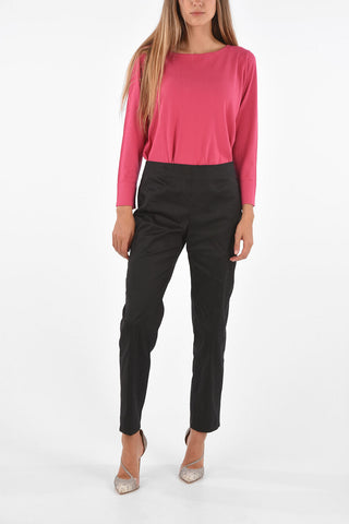 Shantung Silk GIAPPO High Waist Pants