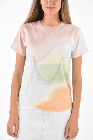 CHARLIE ENGMAN Tie Dye T-Shirt with Jewel Application