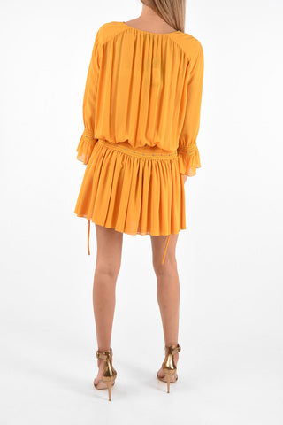 Drawstring Long Sleeve Dress