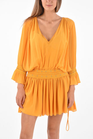 Drawstring Long Sleeve Dress