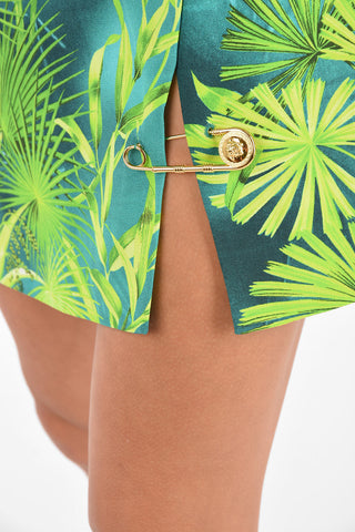 Printed split-side hem above knee  skirt
