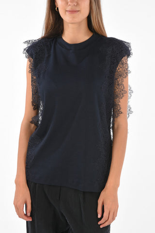 Lace Trimming Sleeveless Top