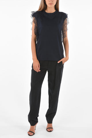 Lace Trimming Sleeveless Top