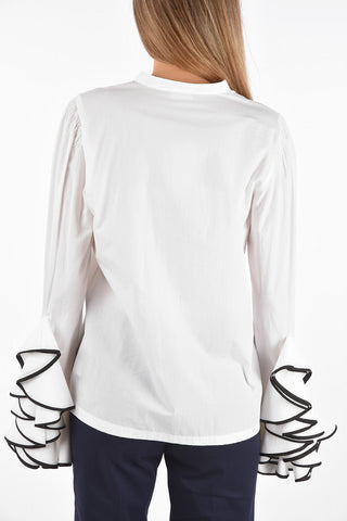 Camicia Coreana CALFUR con Maniche Drappeggiate