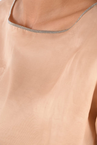 Tulle Jewel Crew-Neck T-Shirt