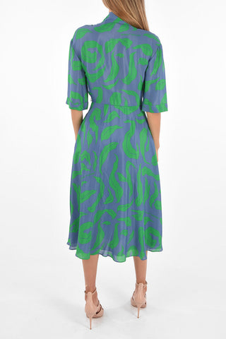 Plunging Neckline Flared Dress